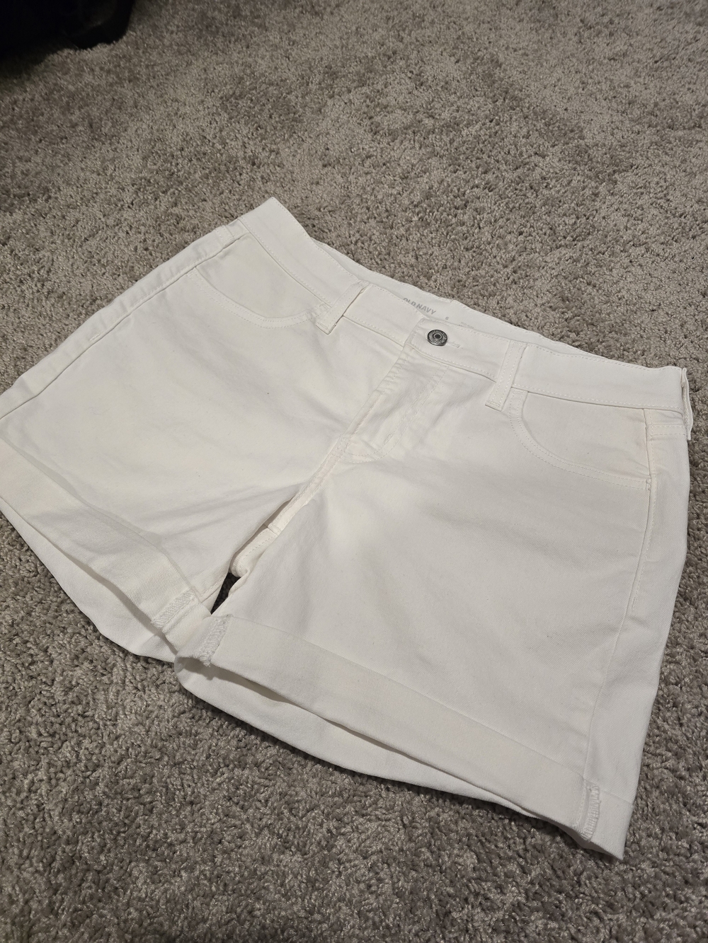 Old Navy White Cuffed Jean Shorts